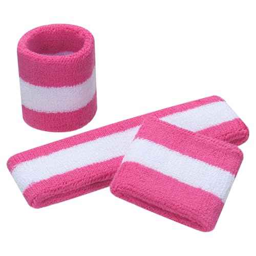 ONUPGO Kids Sweatbands Toddler Headband Wristband Set - Athletic Cotton Baby Sweat Band for Kids Youth Baby (1 Headband + 2 Wristbands)