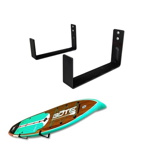 Paddle Board Wall Mount Rack - Felt Padded, Holds 50 lbs, Modern SUP Storage
