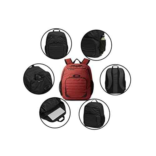 Oakley Men's 25L Enduro 4.0 25L Iron Red Backpack for Hiking Backpacking Camping + BUNDLE with Water Bottle with Carabiner