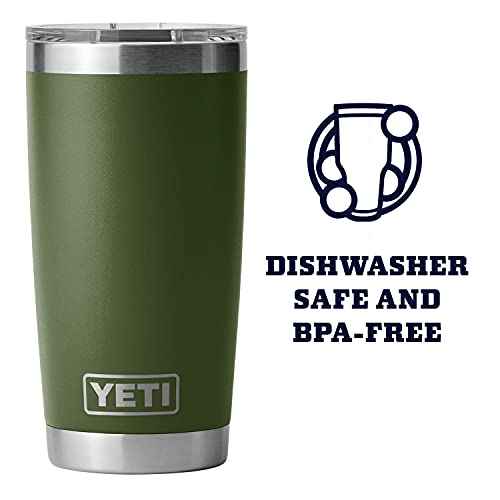 YETI Rambler 20 oz Tumbler, Stainless Steel, Vacuum Insulated with MagSlider Lid, Highlands Olive