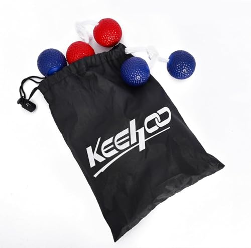 KH Ladderball Balls Set 6 Pack Replacement Balls for Ladder Toss Game - Red & Blue