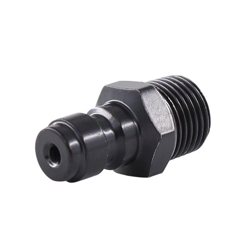 HMKUGO 8mm Quick-Disconnect Plug Adapter, 1/8" NPT Male Thread, Foster PCP Airsoft Adapter Fittings, Black Zinc Plated Copper