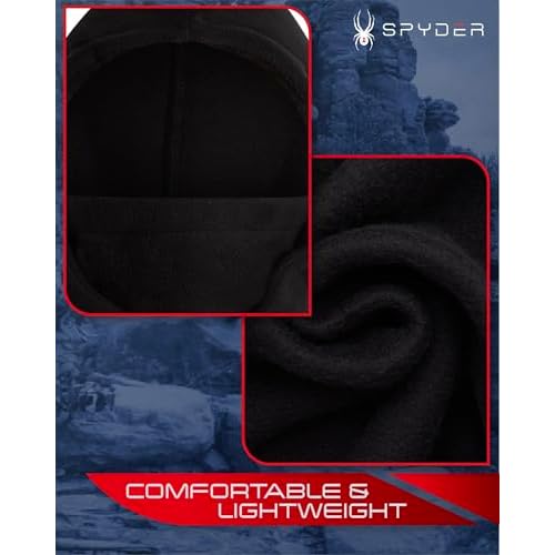 Spyder Mens Balaclava - Full Coverage Polar Fleece Balaclava Ski Mask - Lightweight Thermal Winter Face Mask for Men