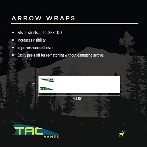 TAC Vanes Arrow Wraps White 4.25 x 1.0 inches Pack of 13 Archery Accessories