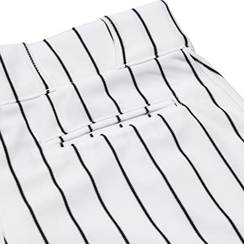 CHAMPRO mens Classic Youth Triple Crown Pinstripe Polyester Baseball Knicker, White, Black, X-Large US