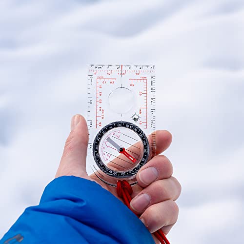 Ultralight Map Compass with Declination Scale for Hiking & Survival Navigation