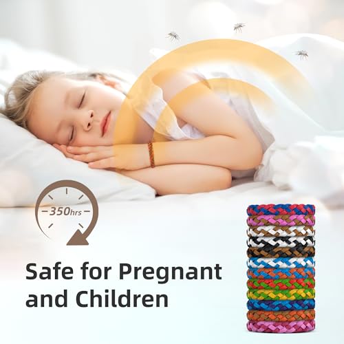 12 Pack Mosquito Repellent Bracelets - DEET-Free & Natural for Adults & Kids
