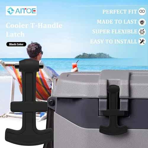 2 Pack - Cooler T-Handle Latch with Hinge Pin Compatible with 25/50/ 72 Qt Ig-loo BMX/Overland Coolers Latches Replacement (Not Fit IMX Cooler)