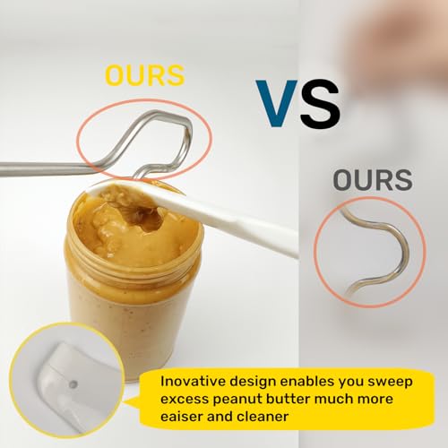 Peanut Butter Stirrer with Silicone Spatula for Hand Mixers & Drills - Stainless Steel Nut Butter Mixer Tool