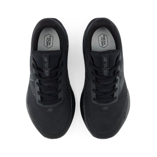 New Balance Kid's 520 Lace Running Shoe - Big Kid 6.5 Wide Black/Black