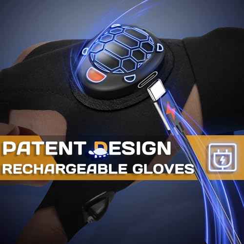 PARIGO Christmas Stocking Stuffers Gifts for Men - Rechargeable LED Flashlight Gloves with Lights Waterproof Gadgets for Fishing Camping Repairing Cool Tools Gifts for Dad Boyfriend Him Husband