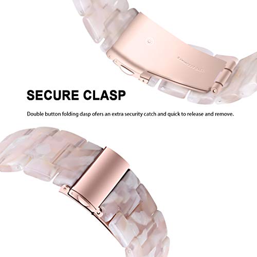 Pink Flower Resin Bracelet Compatible with Skeiwatch & More - Women Replacement Jewelry
