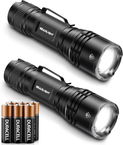 GearLight LED Tactical Flashlight Black - Mini Compact Military-Grade EDC Light