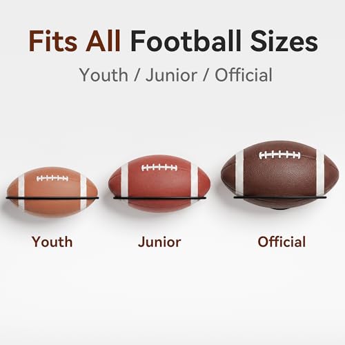 Josmimic Football Wall Mount Holder 1 Pack - Fits Official & Youth Balls