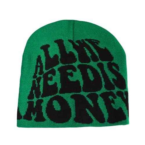 Y2K Beanie Hat for Men & Women Trendy Soft Stretchable Winter Cap, Warm Comfortable Cold Weather Knit Accessory - Green