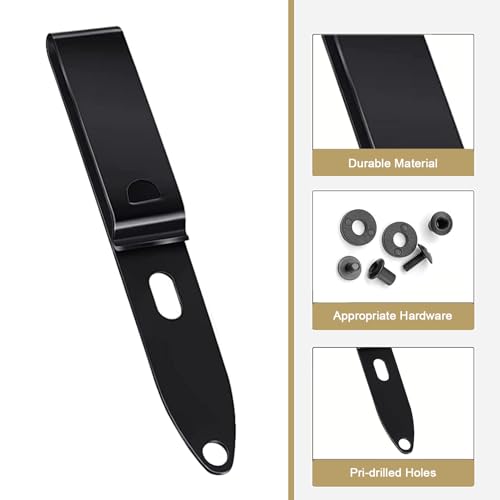 8 Pack Metal Belt Clips for Holsters & Outdoor Gear with Screws - Black - Variation 8