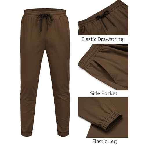 COOFANDY Mens Casual Joggers Pants Cotton Chino Cargo Sweatpants Hiking Outdoor Track Drawstring Pants