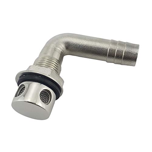 Marine Grade Stainless Steel Boat Fuel Vent - Universal 90° Flush Mount with Gasket (Style1)
