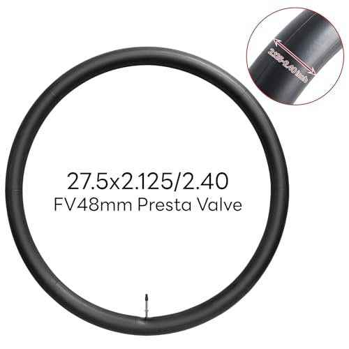 27.5x2.125/2.20/2.25/2.30/2.35/2.40 Inch Bike Tube 27.5" Replacement Bicycle Inner Tube (Single) Reliable 27.5 x 2.125-2.40 Bike Inner Tube FV48 Presta Valve for City/Road/Mountain Cycling Scenarios