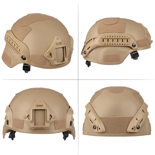 VPZENAR Tactical Airsoft Helmet with Mesh Mask and Goggles - Black, Camouflage Variant