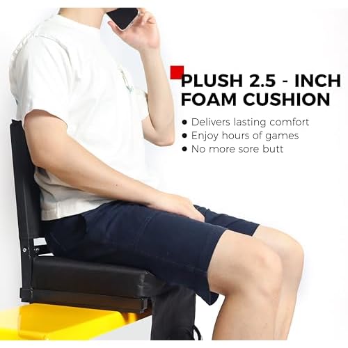 SPORT BEATS Stadium Seats with Back Support Bleacher Chairs with Back and Cushion Thick Padded Bleacher Seats Includes Shoulder Strap