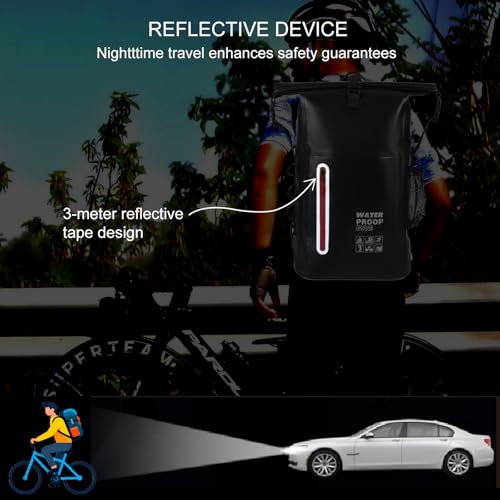 Black Waterproof Floating Backpack for Kayaking & Beach Activities