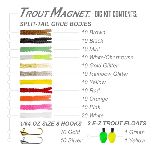Fishing Tackle Kit for Trout and Freshwater Species - 142 Pieces