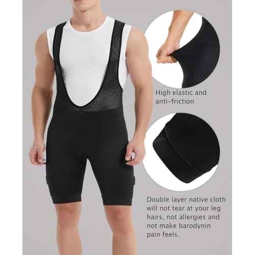 qualidyne Men's Cycling Bib Shorts 4D Padded Breathable Road Bike Bibs Biking Bicycle Shorts