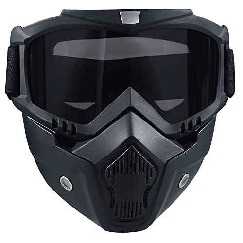Paintball Mask Anti Fog,Tactical Full Face Mask Ski Mask Goggles Detachable Adjustable,Motorcycle Riding Face Protection