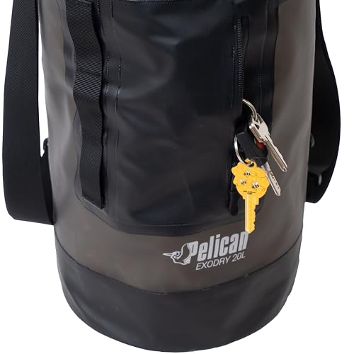 Black Pelican ExoDry 20L Waterproof Dry Bag with Shoulder Straps - Kayaking, Camping