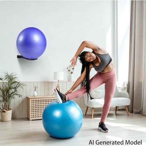 Wall Mount Medicine Ball Rack for 15-30 Inch Exercise Balls - Black - Variation of THIS listing