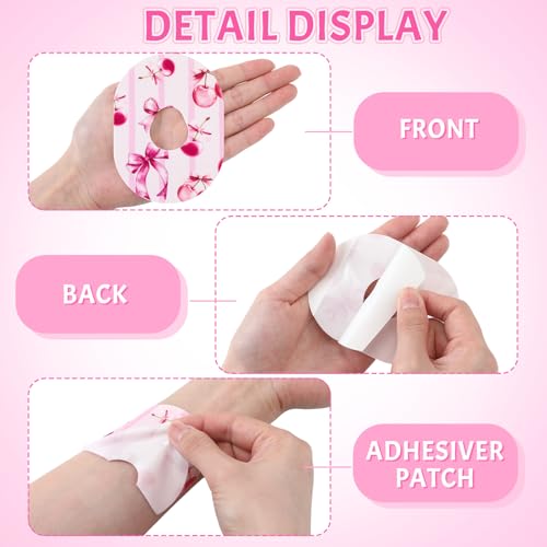 Waterproof Adhesive Patches for Dexcom G7 - Floral Bow Design, 32 Pack, Sweat & Water Resistant