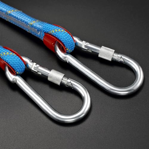 Reflective Blue Boat Rope with Hook 1/2 in x 10 m 18 kN for Marine & Towing - Blue