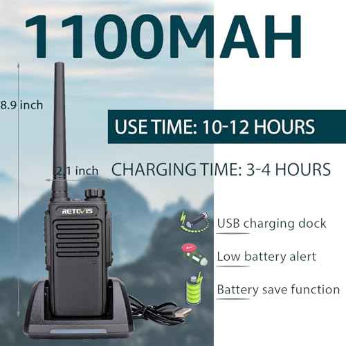 Retevis RT47V MURS Radios, 2 Way Radios with Shoulder Mic, IP67 Waterproof Walkie Talkies, Rechargeable, Walkie Talkie for Hunting, Boating, Fishing, Surfing, Camping(2 Pack)