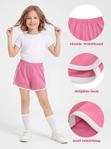 Girls Cotton Athletic Shorts 6-Pack Toddler Summer Sports Active Wear