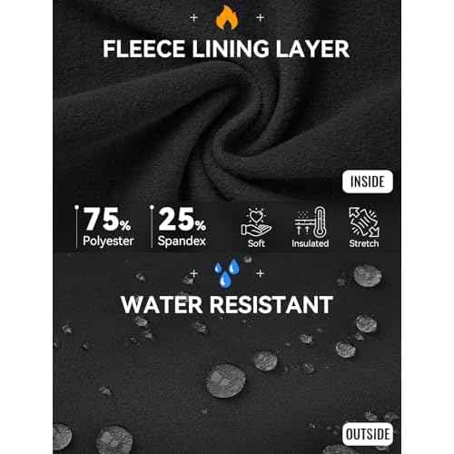 baleaf Women's Fleece Lined Pants Stretch Water Resistant Winter Thermal Travel Pants Cold Weather Gear Pockets Work Golf