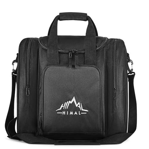 Himal Bowling Ball Bag with Padded Holder - Black, Fits Size 14 Shoes