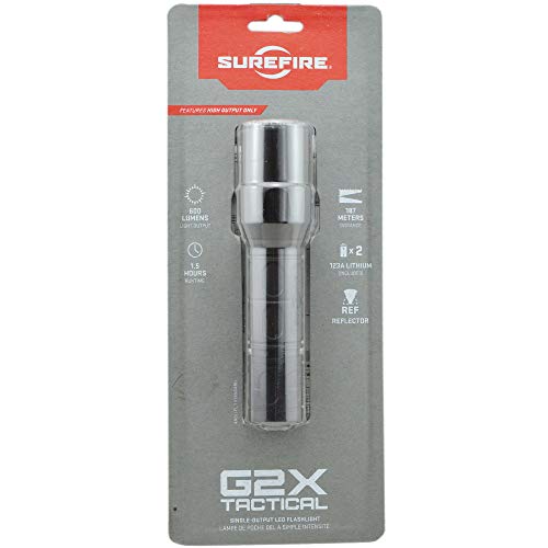 SureFire G2X Tactical 600 Lumen EDC Flashlight Bundle with 4x Extra Surefire CR123A and Lightjunction Battery Case