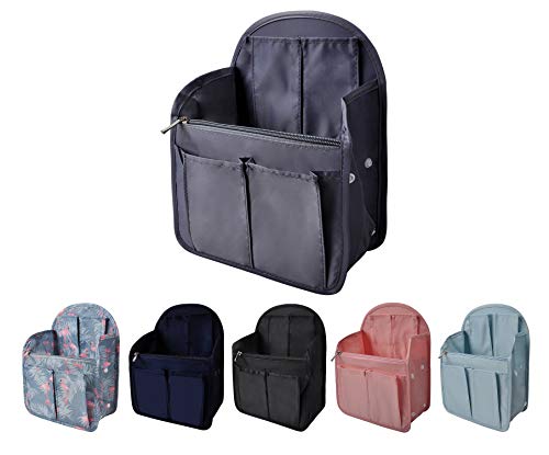 Vercord Travel Backpack Organizer Insert Liner - Medium Grey with Multiple Pockets