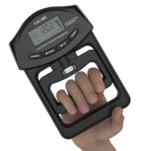 Camry Digital Hand Dynamometer Grip Strength Meter 198Lbs / 90Kg - Black