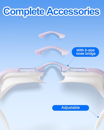 Purple Swim Goggles with Clear View for Adults - Suitable for All Swimming Types
