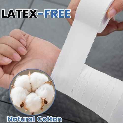 8 Pack Athletic Tape, White Sports Tape, Easy Tear Wrist Tape, Strong Adhesion Tapes for Boxing, Gymnastics, Hockey, Soccer, Lacrosse and First Aid(1.5in x 184ft Total)