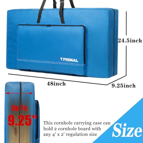 Blue Cornhole Carrying Case Fits 4x2 Regulation Boards with Pockets