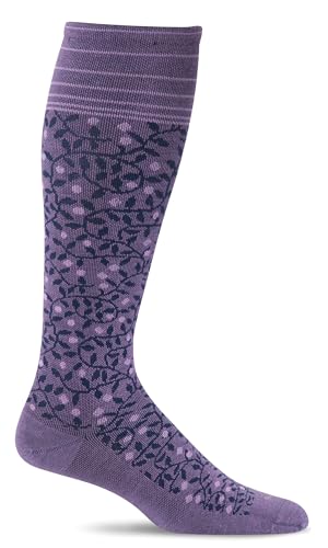 Compression Socks for Women - New Leaf Firm Graduated Support Medium-Large Plum