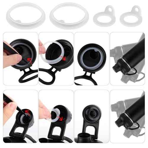 4pcs Gasket Replacement for TAKEYA Actives, Silicone Sealing Ring Gaskets Seal Parts Leak-Proof Water Bottle Lid O Ring Replacement Compatible with TAKEYA Actives All OZ (Not for TAKEYA Originals)