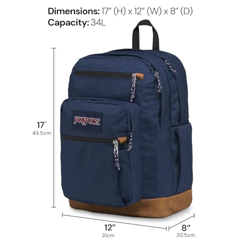 JanSport Cool Backpack, with 15-inch Laptop Sleeve - Large Computer Bag Rucksack with 2 Compartments, Ergonomic Straps, Grey Letterman