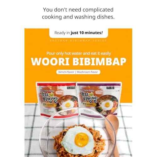 Easybab Korean Ready to Eat Bibimbap, Kimchi (2 PACK)