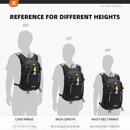 SKYSPER Small Hiking Backpack - 15L Travel Daypack Lightweight Bag Water Resistant Hiking Backpacks for Women Men