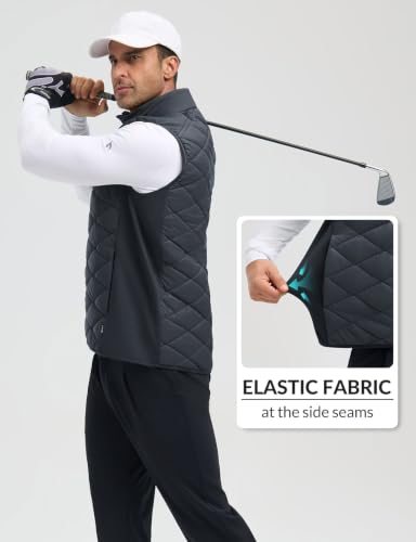 Men's Puffer Vest Outerwear - Light Weight Golf Winter Jacket X-Large Dark Gray