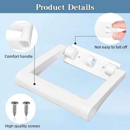 2 Pcs Plastic Cooler Handle Replacement for 25-72 Quart Coolers, Replacement Cooler Handle Parts Includes Screws, White